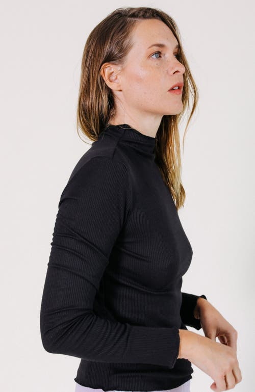 Poplinen Norma Modal Ribbed Turtleneck In Black