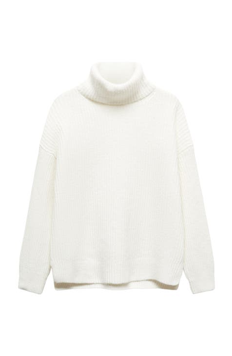 MANGO Turtle neck sweater ($70) ❤ liked on Polyvore featuring tops, sweaters,  ecru, wh…