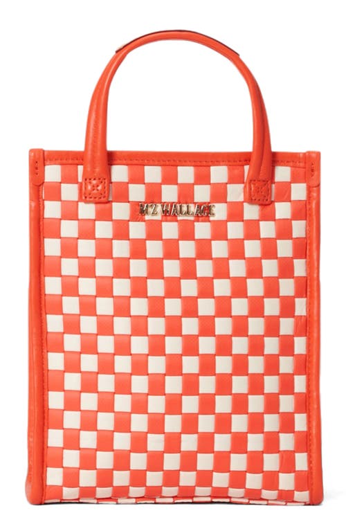 MZ Wallace Micro Woven Nylon Box Tote in Sandshell/Poppy at Nordstrom