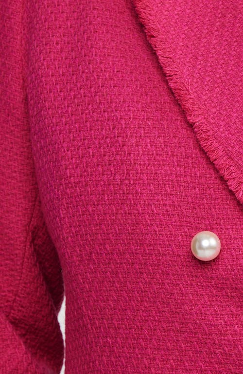 Shop Estelle Courtney Bouclé Tweed Blazer In Fuchsia