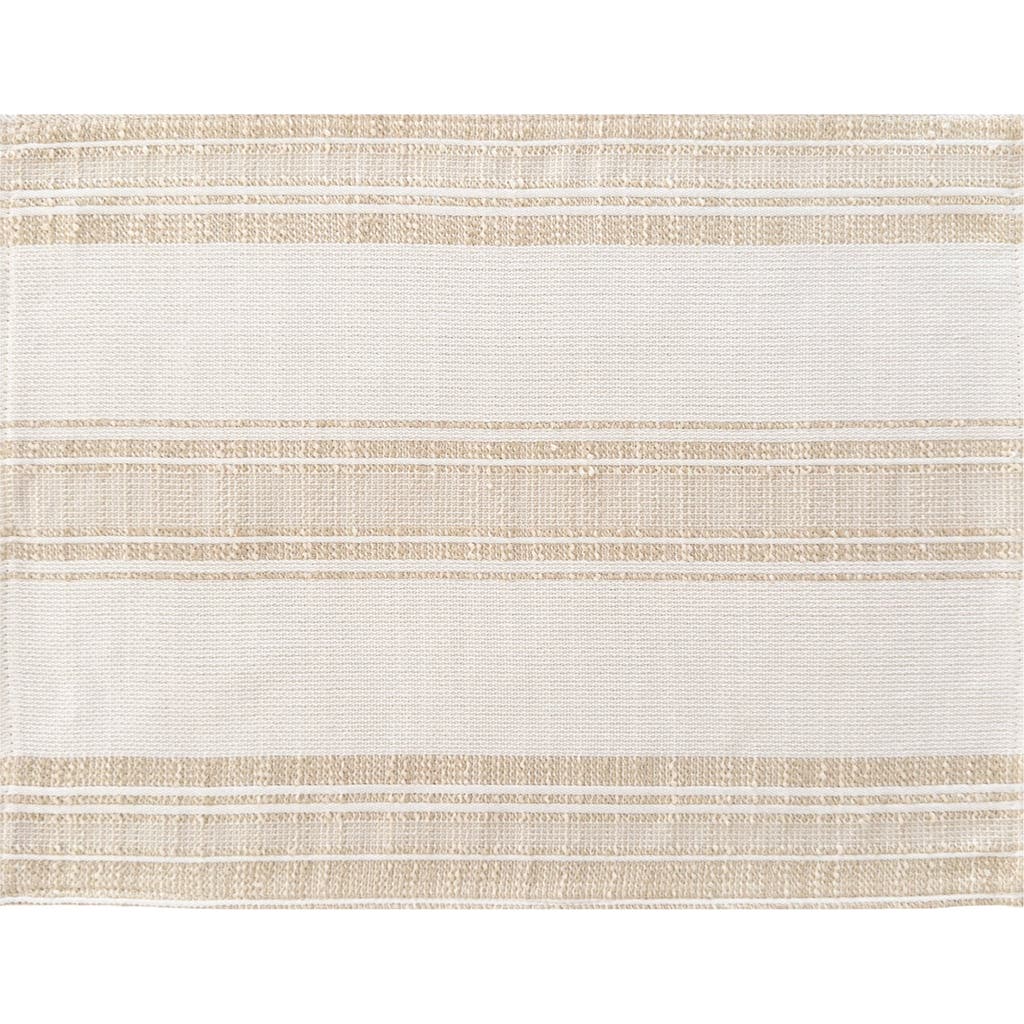 Anaya Beach Club Stripe Indoor Outdoor Placemat In Beige Stripe