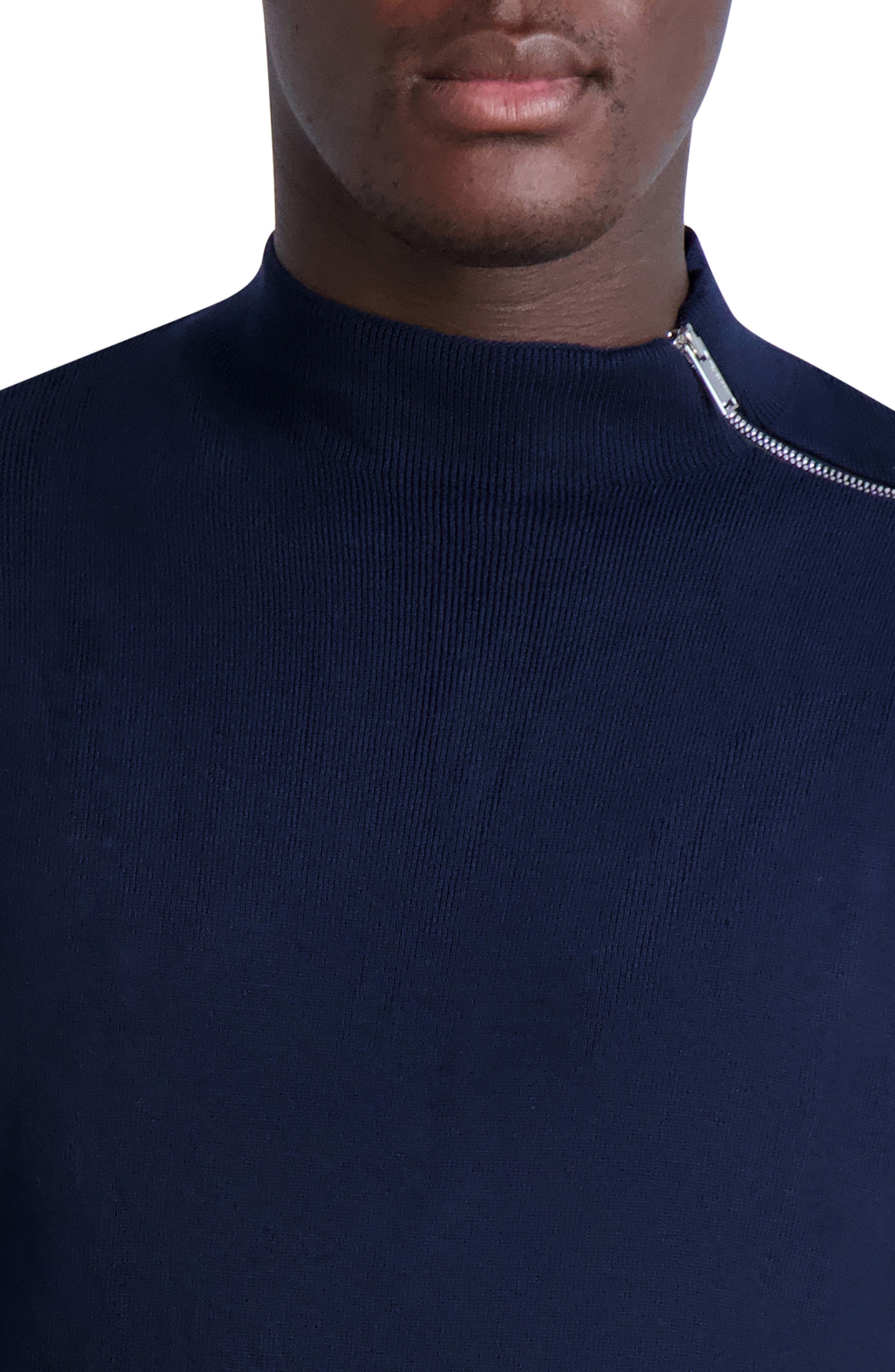 Karl Lagerfeld Paris Mock Neck Zip Sweater - S