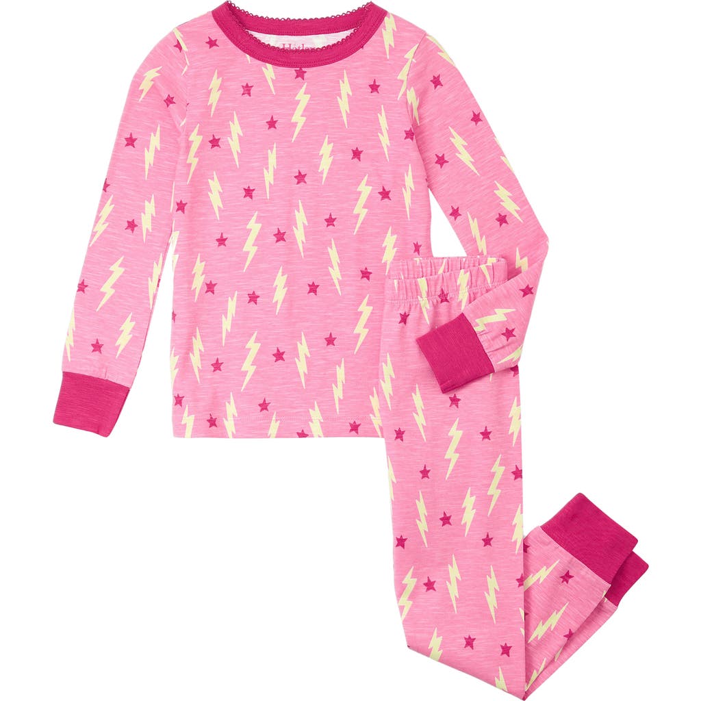 Hatley Kids' Print Fitted Two-Piece Pajamas in Fuchsia Pink