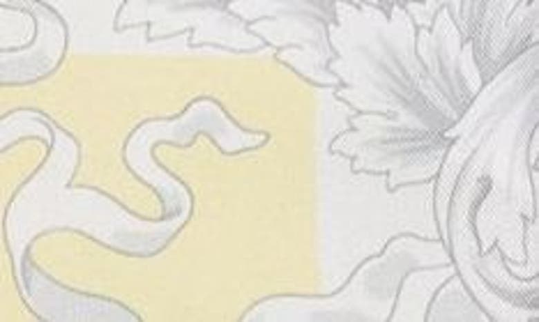 Shop Versace Medusa Contrasto Silk Duchesse Boxer Shorts In Pale Yellow White Silver