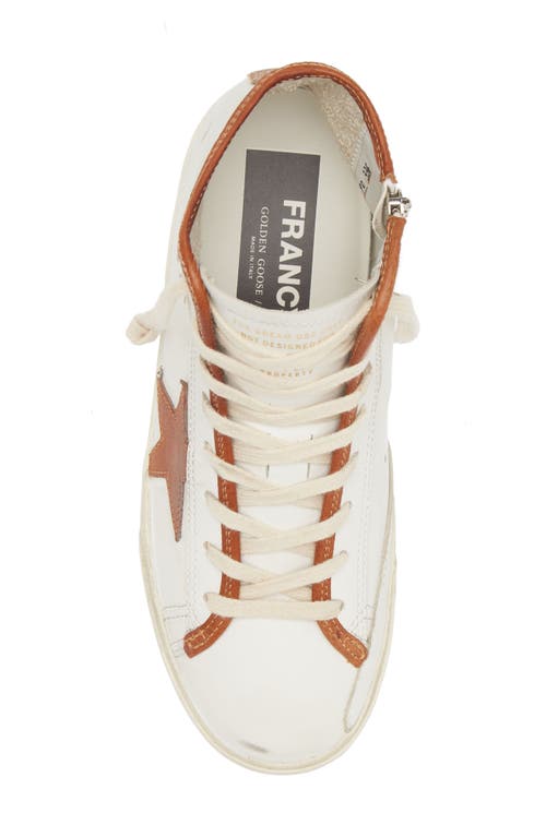 Golden Goose Francy Private Edition Zip High Top Sneaker In White/cuoio