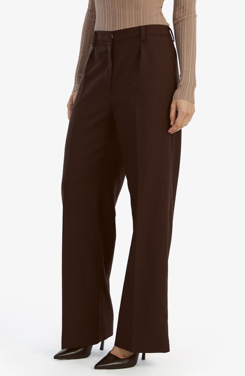 Shop Bardot Callista Straight Leg Pants In Dark Choco