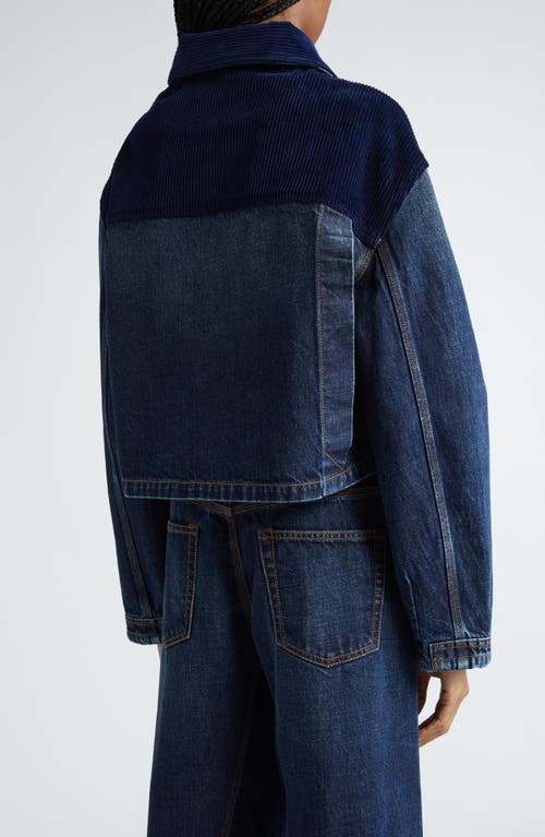 Shop Stella Mccartney Denim & Corduroy Jacket In 4480 - Vintage Dark