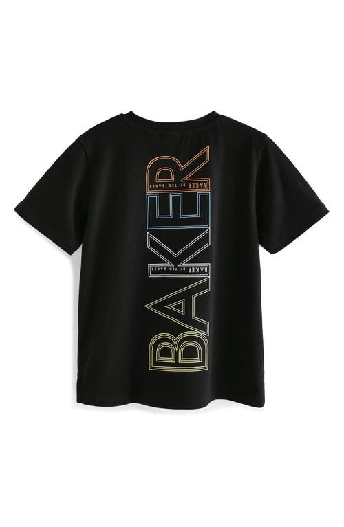 Shop Baker By Ted Baker Kids' Logo Cotton Graphic T-shirt In Black