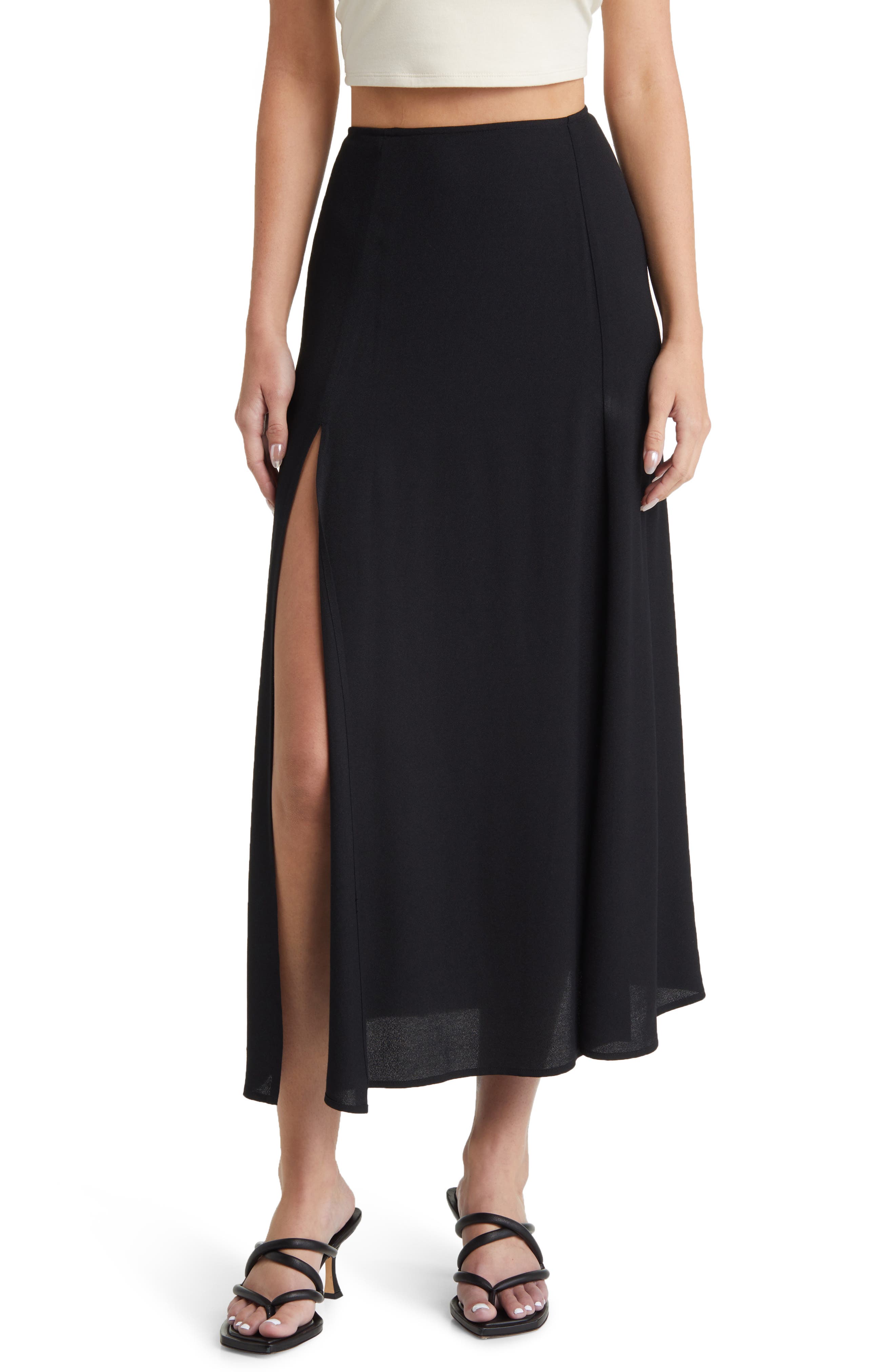 Zoe Side Slit Midi Skirt