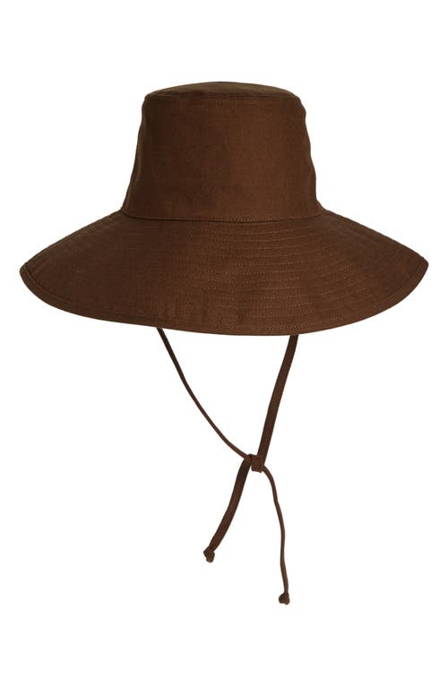 Holiday Cotton Canvas Bucket Hat in Brown