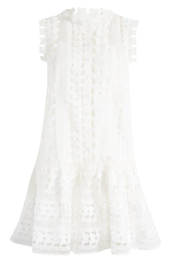 Shop Ciebon Cara Butterfly Lace Shift Dress In White