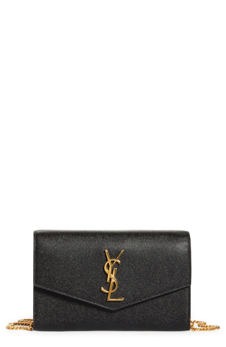 Saint Laurent Uptown Pebbled Calfskin Leather on a Chain | Nordstrom