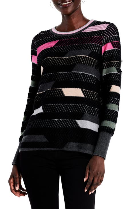 Poncho Style Striped Cowl Neck Sweater - Betsey's Boutique Shop - Outerwear