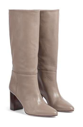 Lk Bennett Womens Tau-taupe Brogan Knee-high Leather Heeled Boots In Taupe