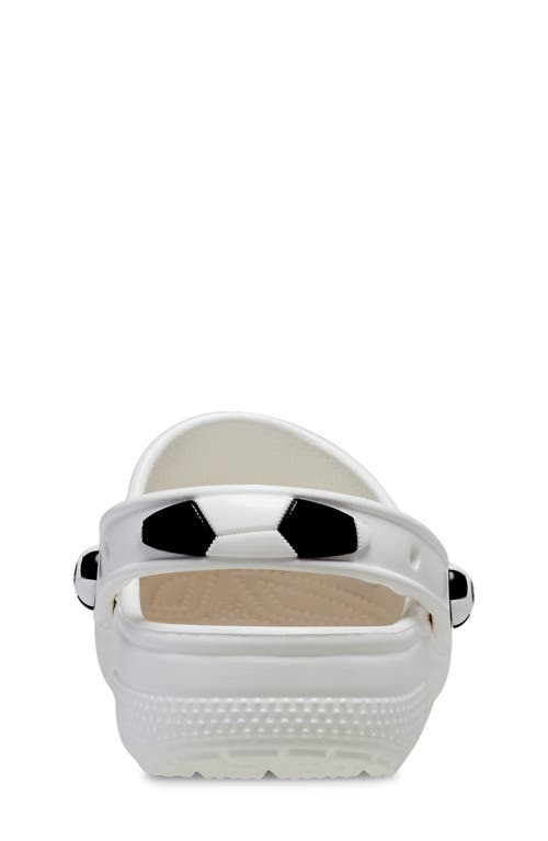 Shop Crocs Kids' Classic Soccer Ball Clog In White/black