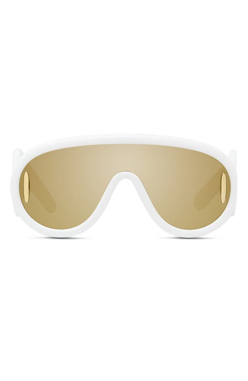 Loewe x Paula's Ibiza 56mm Mask Sunglasses in Ivory /Brown Mirror