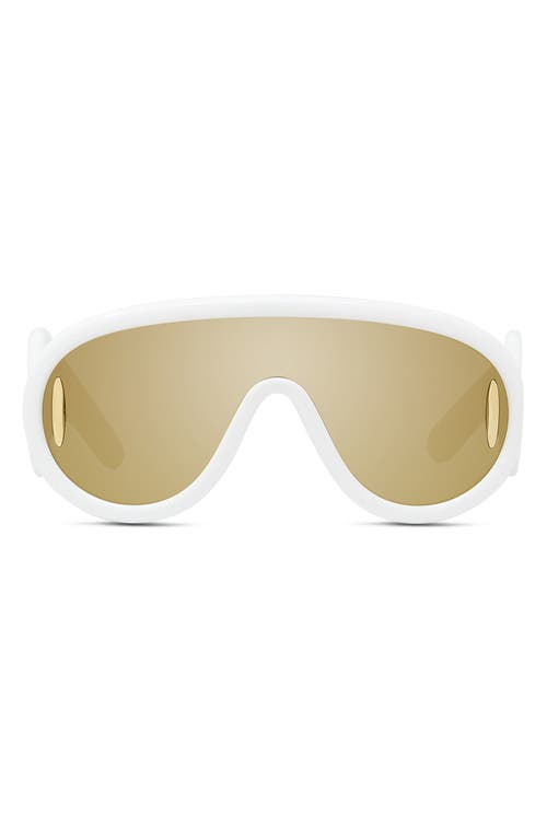 Shop Loewe X Paula's Ibiza 56mm Mask Sunglasses In Ivory/brown Mirror