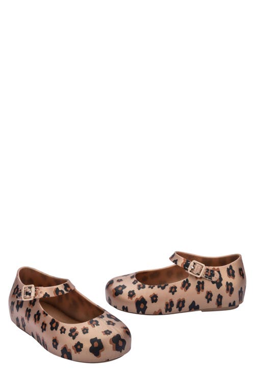 Melissa Mini Dora Ii Water Resistant Ballerina Shoe In Gold/black/brown