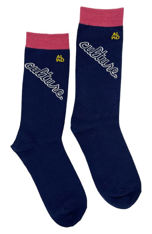 A Life Well Dressed Culture Statement Socks in Navy/Black/Rose