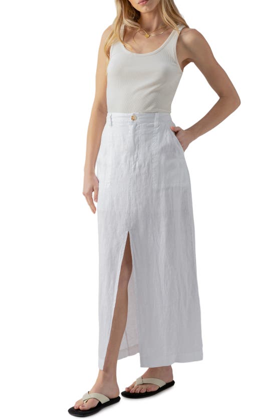 Sanctuary Boardwalk Linen Maxi Skirt In White