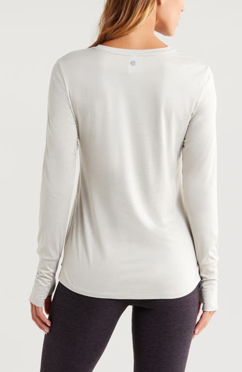 Shop Zella Liana Restore Soft Lite Long Sleeve T-shirt In Grey Moonbeam