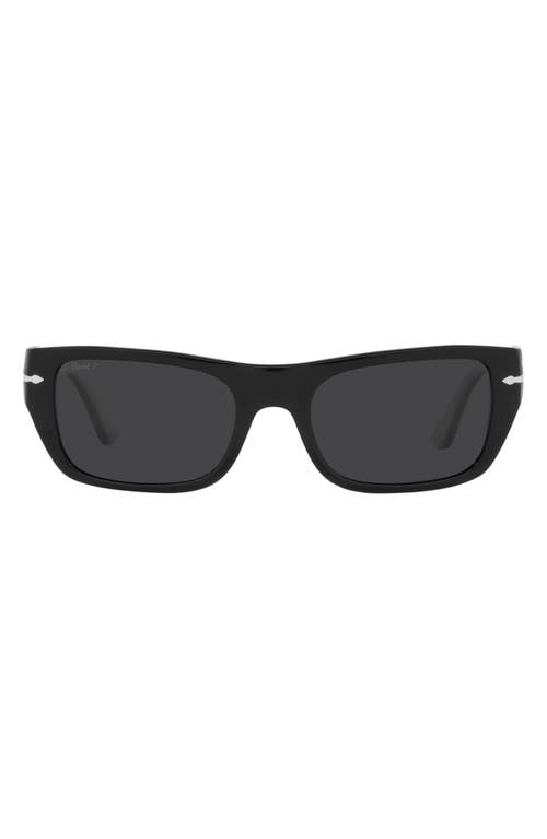 Persol 53mm Polarized Rectangular Sunglasses in Blk Pol at Nordstrom