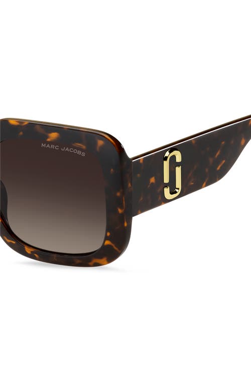 Marc Jacobs 53mm Gradient Square Sunglasses In Havana/brown Gradient