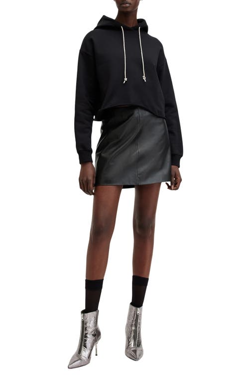 Shop Allsaints Pippa Sparkle Cotton Hoodie In Black