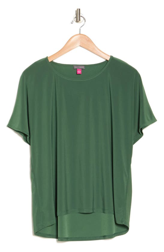 Shop Vince Camuto Dolman Sleeve High/low Top In Rich Forest