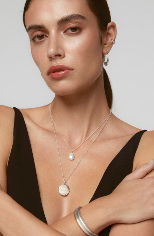 Monica Vinader Mini Id Locket Necklace In Sterling Silver