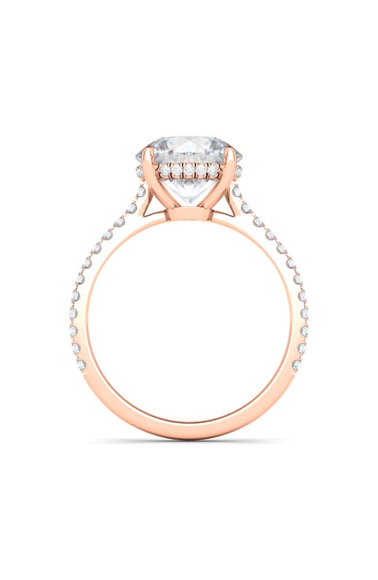 Shop Hautecarat 18k White Gold Round Cut Lab Created Diamond Engagement Ring In 18k Rose Gold