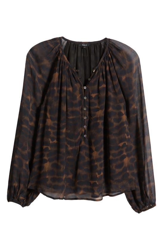 Shop Rails Indi Animal Spot Blouson Sleeve Blouse In Umber Leopard