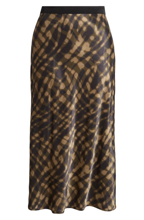 Shop Rails Berlin Abstract Print Satin Midi Skirt In Cypress