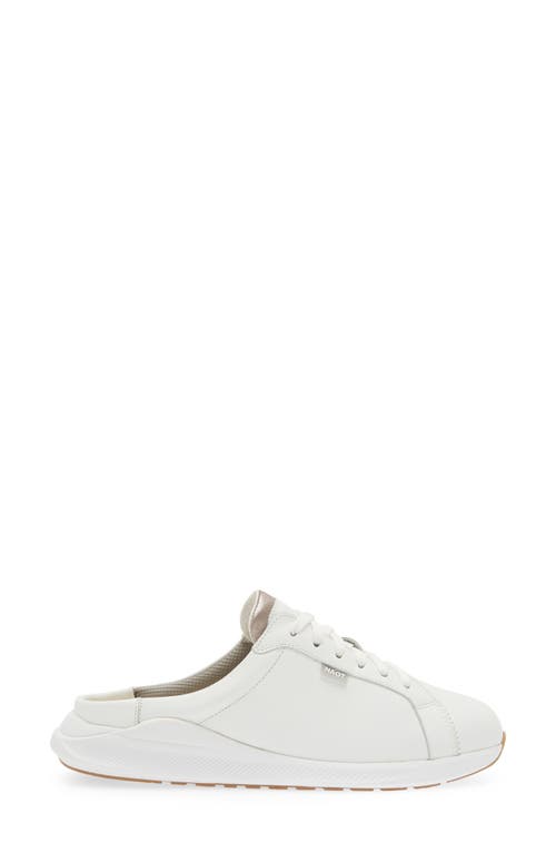 Naot Radon Sneaker Mule In White/silver Threads