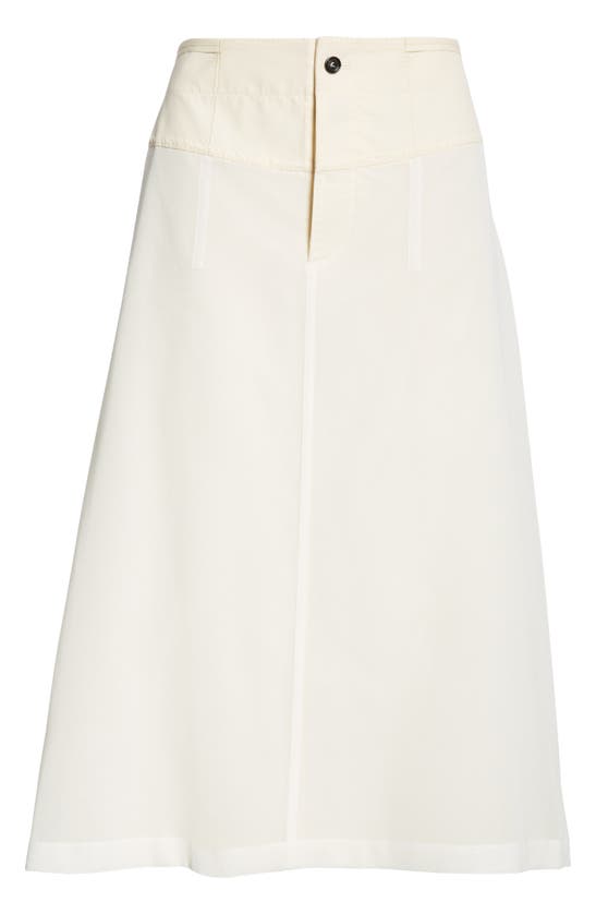 Shop Bottega Veneta Mixed Media A-line Midi Skirt In Dove