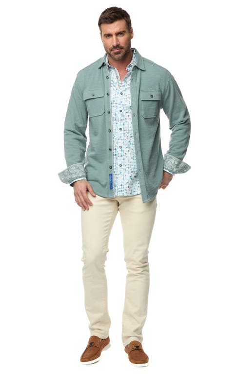 Shop Robert Graham Brunner Knit Button-up Shirt In Slate Blue