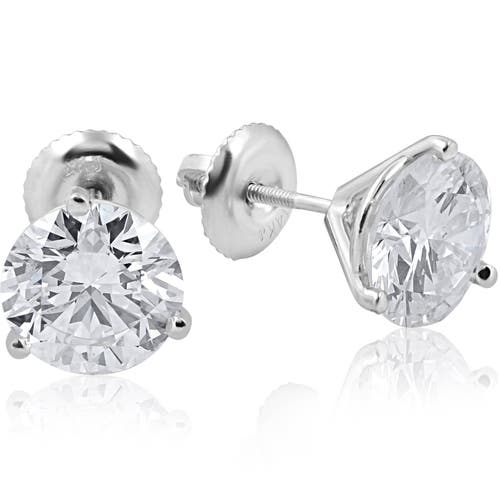 Bliss Diamond Certified 4 1/2 Ct Lab Grown Diamond Martini Screw Back Studs 14k Gold In 14k White Gold