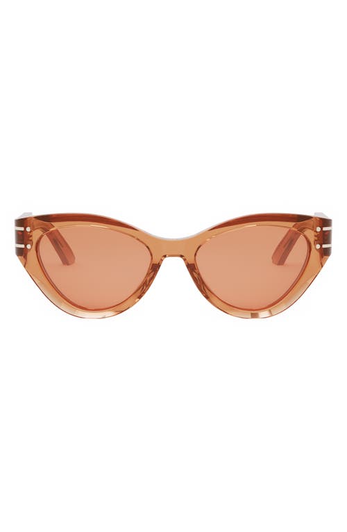 Dior ‘signature B7i 52mm Cat Eye Sunglasses In Shiny Orange/brown