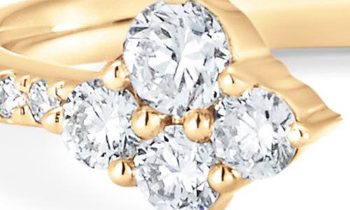 Shop Sara Weinstock Dujour Diamond Cluster Open Ring In Yellow Gold