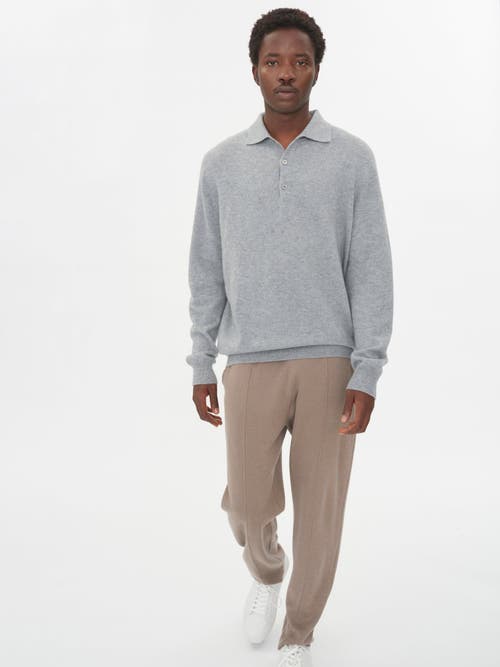 Shop Gobi Cashmere Polo Neck Sweater In Vapor Blue