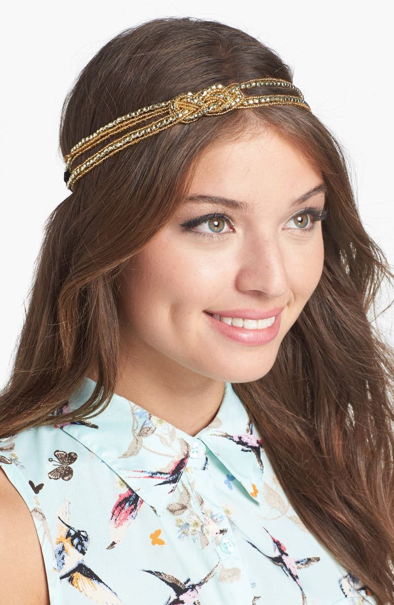 Lulu Golden Beaded Headband (Juniors) | Nordstrom