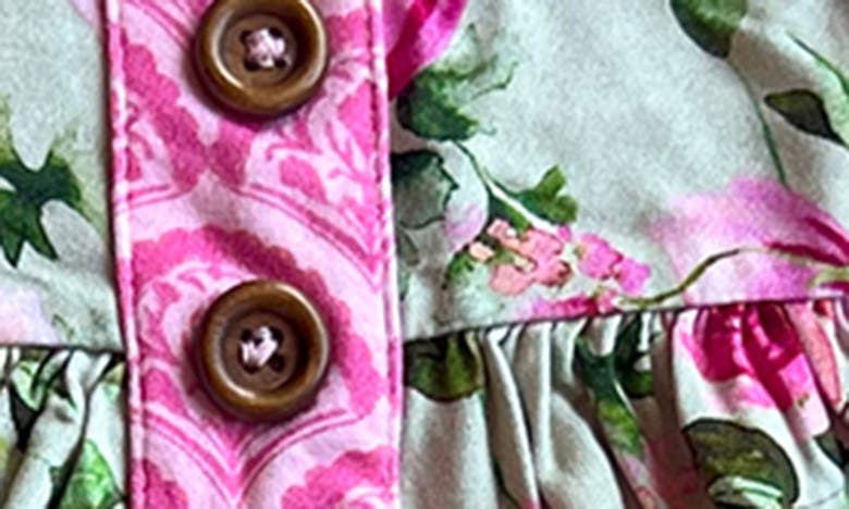 Shop Laree + Co Lochlyn Floral Ruffle Dress & Leggings Set In Green/pink
