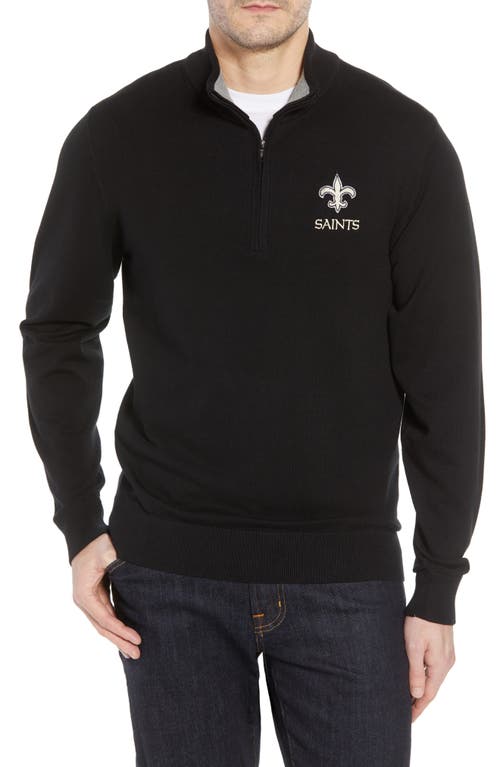 Cutter & Buck New Orleans Saints - Lakemont Regular Fit Quarter Zip Sweater in Black at Nordstrom, Size 2Xlt