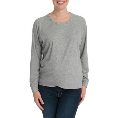 Bun Maternity Tulip Front Maternity/nursing Sweatshirt, Grey