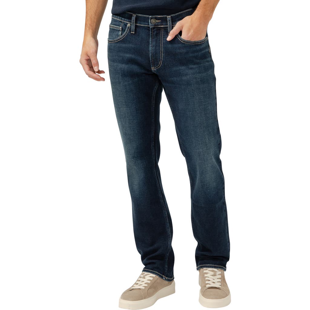 Shop Silver Jeans Co. Allan Straight Leg Jeans In Indigo