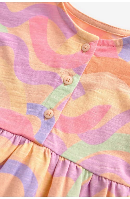 Shop Next Kids' Rainbow Print Cotton Dress In Pink Multi