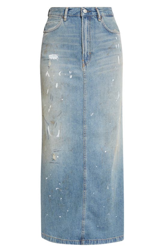 Shop Acne Studios Philo Trafalgar Denim Midi Skirt In Light Blue