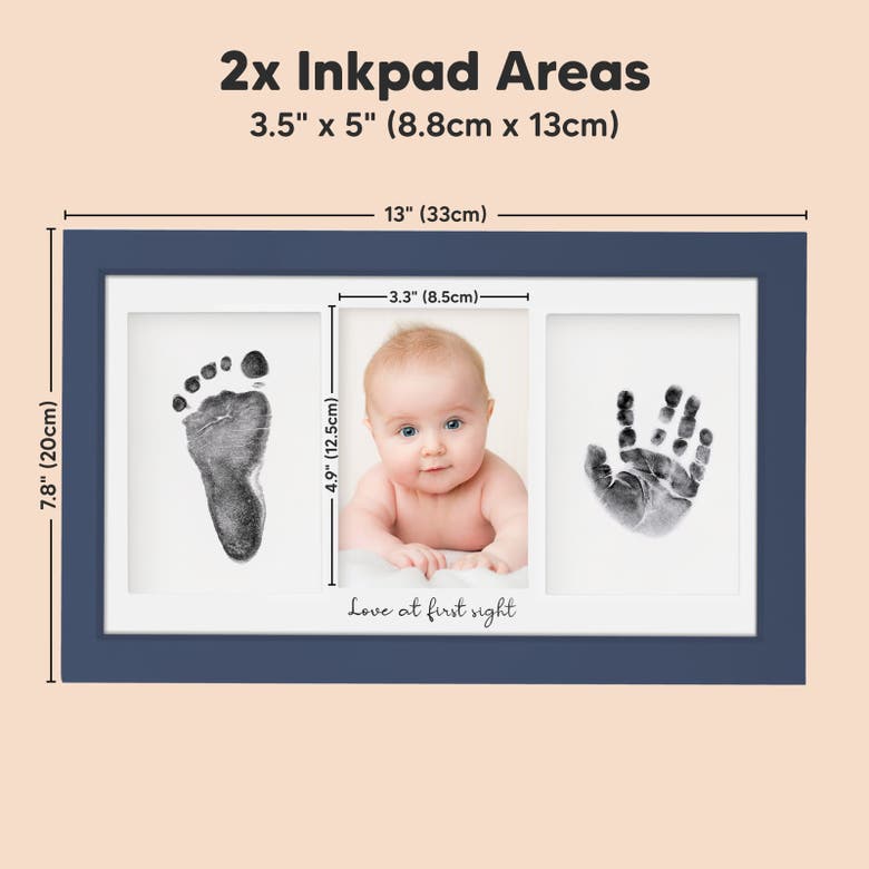 Shop Keababies Duo Clean Touch Inkless Hand & Footprint Frame Kit In Midnight Blue