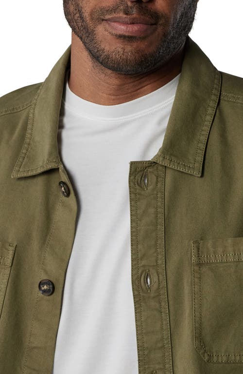 Shop The Normal Brand James Canvas Overshirt In Pine Needle