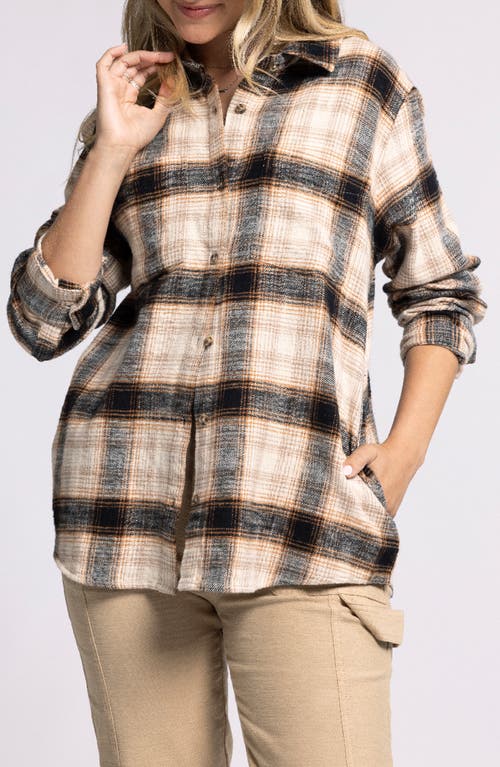 Thread & Supply Barry Plaid Button-Up Shirt in Sand Black Plaid 